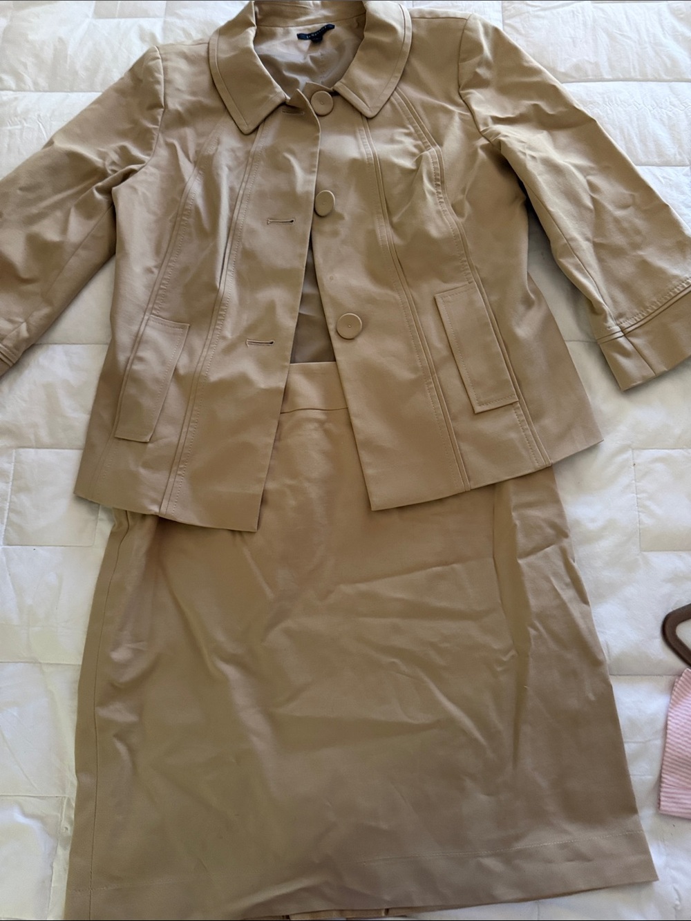 Semantiks Beige Pencil Skirt - Neutral Tan Professional Look